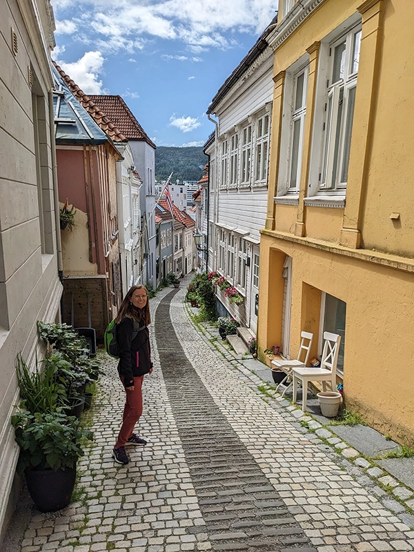 Jolie ruelle à Bergen en Norvège