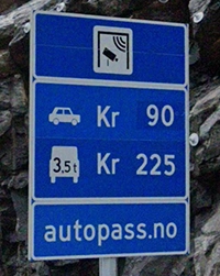 Image de panneau route Norvège