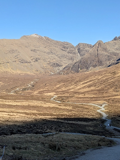 Montagne lors de la randonnée des fairy pools en Ecosse