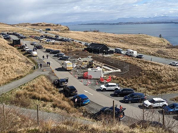 Photo du parking de la randonnée old man of storr en Ecosse