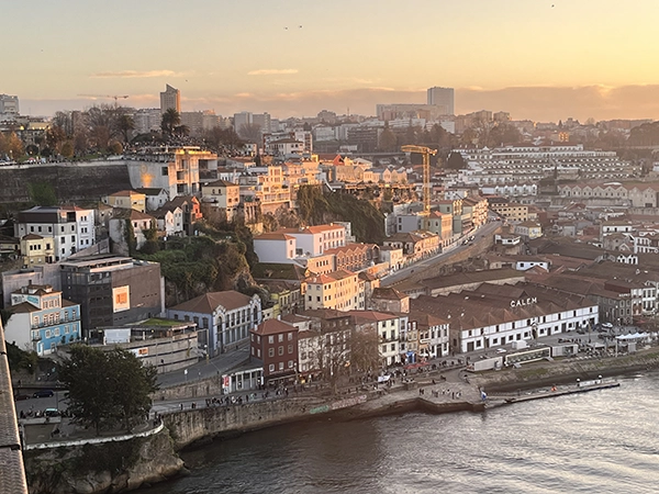 Coucher du soleil du pont Luis 2 à Porto