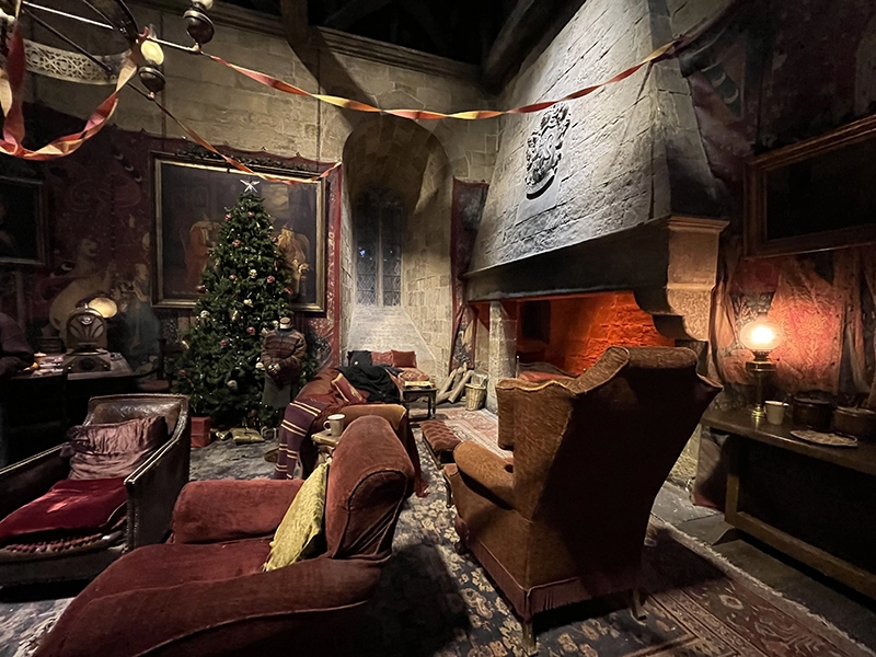Salon commun de Gryffondor au studio Harry Potter de Londres