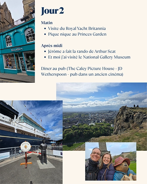 Programme visite Edimbourg jour 2